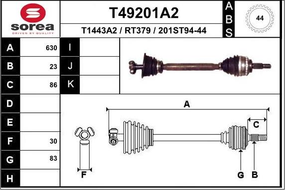 EAI T49201A2 - Albero motore / Semiasse autozon.pro