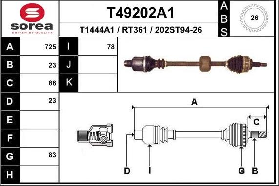 EAI T49202A1 - Albero motore / Semiasse autozon.pro