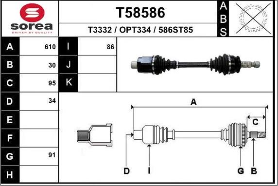 EAI T58586 - Albero motore / Semiasse autozon.pro