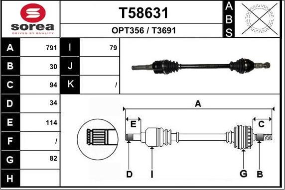 EAI T58631 - Albero motore / Semiasse autozon.pro