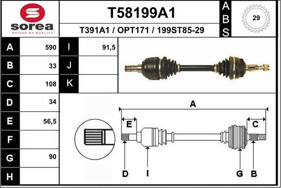 EAI T58199A1 - Albero motore / Semiasse autozon.pro