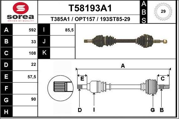 EAI T58193A1 - Albero motore / Semiasse autozon.pro