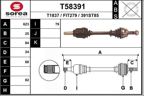 EAI T58391 - Albero motore / Semiasse autozon.pro