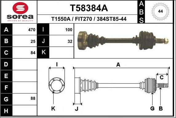 EAI T58384A - Albero motore / Semiasse autozon.pro