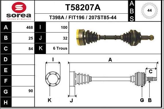 EAI T58207A - Albero motore / Semiasse autozon.pro