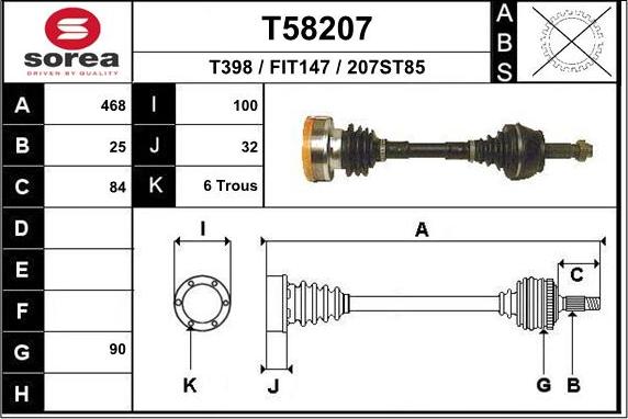 EAI T58207 - Albero motore / Semiasse autozon.pro