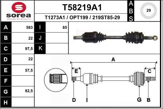 EAI T58219A1 - Albero motore / Semiasse autozon.pro