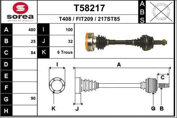 EAI T58217 - Albero motore / Semiasse autozon.pro