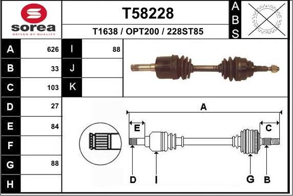 EAI T58228 - Albero motore / Semiasse autozon.pro