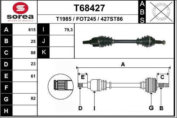 EAI T68427 - Albero motore / Semiasse autozon.pro