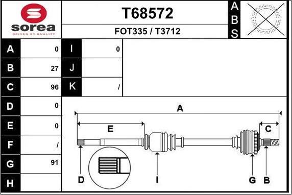 EAI T68572 - Albero motore / Semiasse autozon.pro