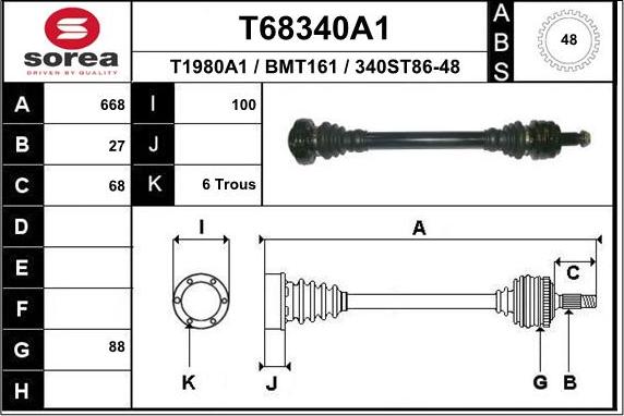 EAI T68340A1 - Albero motore / Semiasse autozon.pro