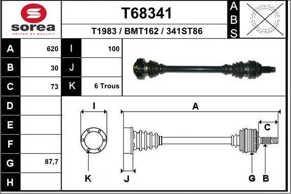 EAI T68341 - Albero motore / Semiasse autozon.pro