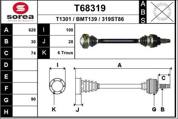 EAI T68319 - Albero motore / Semiasse autozon.pro