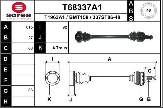 EAI T68337A1 - Albero motore / Semiasse autozon.pro