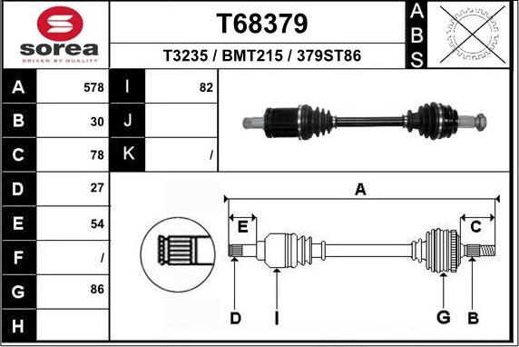 EAI T68379 - Albero motore / Semiasse autozon.pro