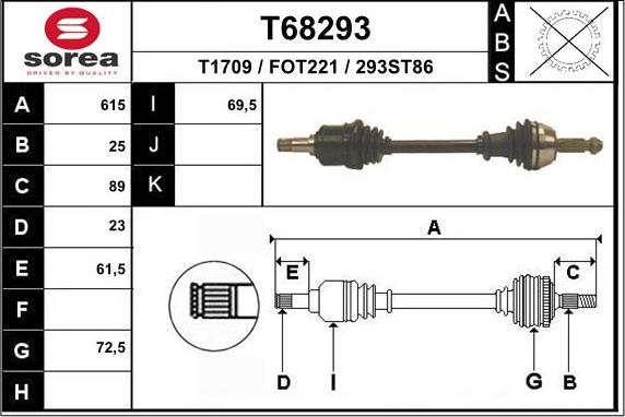 EAI T68293 - Albero motore / Semiasse autozon.pro