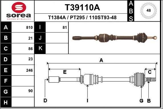 EAI T39110A - Albero motore / Semiasse autozon.pro