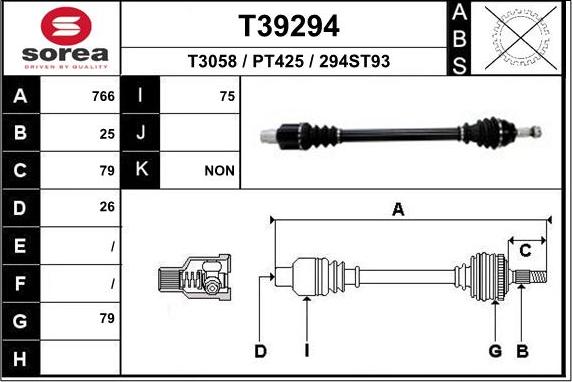 EAI T39294 - Albero motore / Semiasse autozon.pro