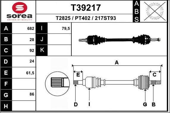 EAI T39217 - Albero motore / Semiasse autozon.pro