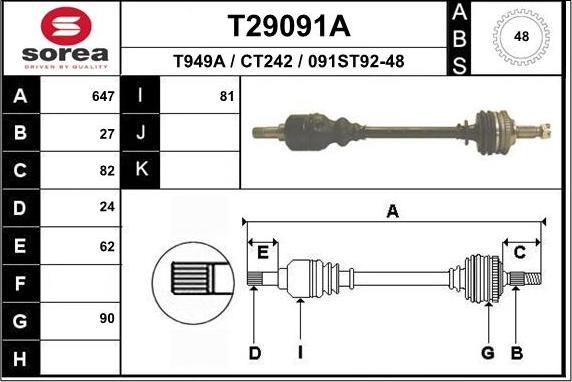 EAI T29091A - Albero motore / Semiasse autozon.pro