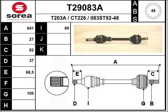 EAI T29083A - Albero motore / Semiasse autozon.pro