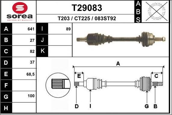 EAI T29083 - Albero motore / Semiasse autozon.pro