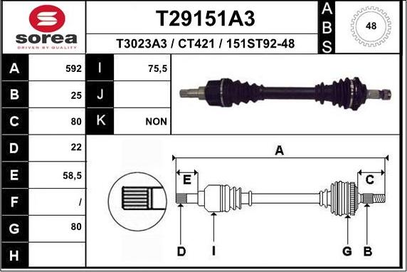 EAI T29151A3 - Albero motore / Semiasse autozon.pro