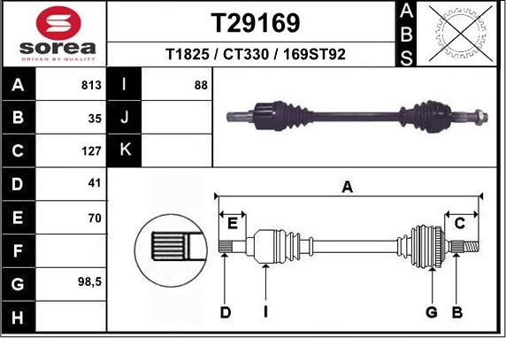 EAI T29169 - Albero motore / Semiasse autozon.pro