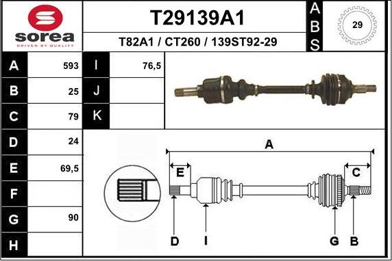 EAI T29139A1 - Albero motore / Semiasse autozon.pro