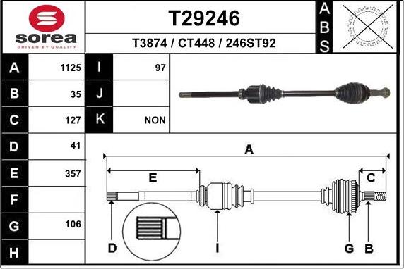 EAI T29246 - Albero motore / Semiasse autozon.pro