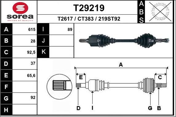 EAI T29219 - Albero motore / Semiasse autozon.pro