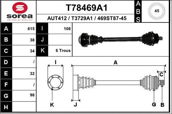 EAI T78469A1 - Albero motore / Semiasse autozon.pro