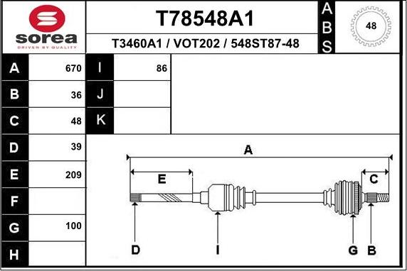 EAI T78548A1 - Albero motore / Semiasse autozon.pro