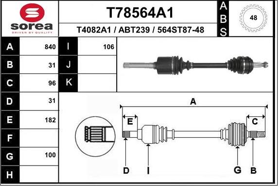 EAI T78564A1 - Albero motore / Semiasse autozon.pro