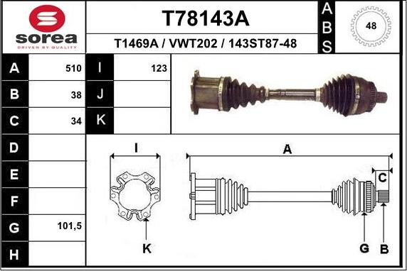 EAI T78143A - Albero scorrevole, Differenziale autozon.pro