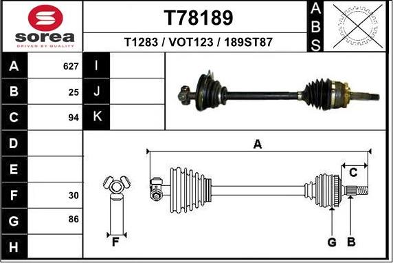 EAI T78189 - Albero motore / Semiasse autozon.pro