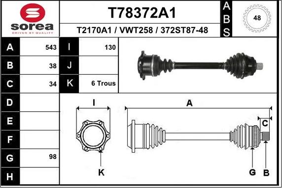 EAI T78372A1 - Albero motore / Semiasse autozon.pro