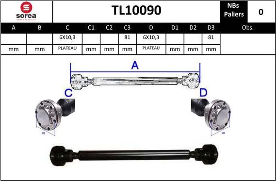 EAI TL10090 - Albero cardanico, Trasmissione al ponte autozon.pro