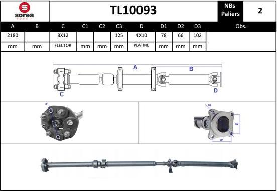 EAI TL10093 - Albero cardanico, Trasmissione al ponte autozon.pro