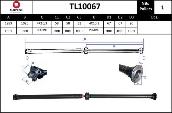 EAI TL10067 - Albero cardanico, Trasmissione al ponte autozon.pro