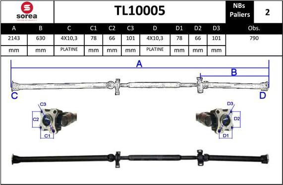 EAI TL10005 - Albero cardanico, Trasmissione al ponte autozon.pro