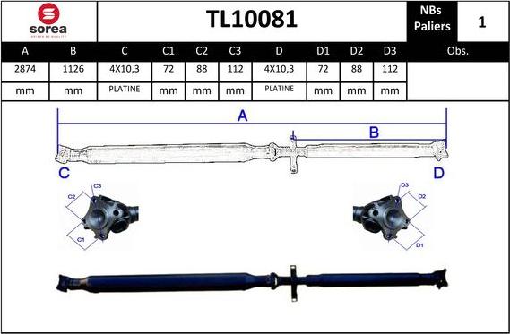 EAI TL10081 - Albero cardanico, Trasmissione al ponte autozon.pro