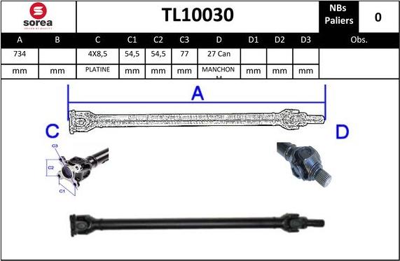 EAI TL10030 - Albero cardanico, Trasmissione al ponte autozon.pro