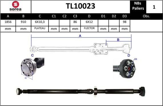 EAI TL10023 - Albero cardanico, Trasmissione al ponte autozon.pro