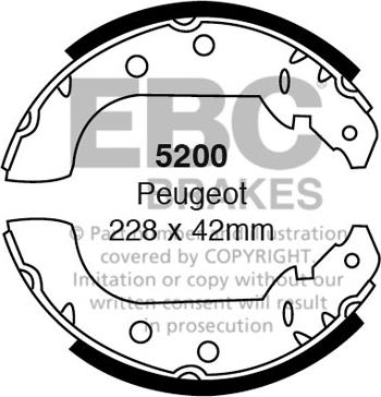 EBC Brakes 5200 - Kit ganasce freno autozon.pro