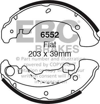 EBC Brakes 6552 - Kit ganasce freno autozon.pro