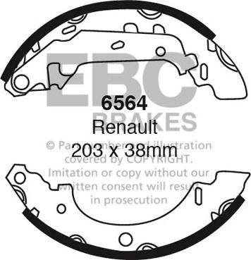 EBC Brakes 6564 - Kit ganasce freno autozon.pro