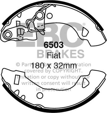 EBC Brakes 6503 - Kit ganasce freno autozon.pro