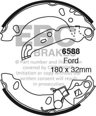 EBC Brakes 6588 - Kit ganasce freno autozon.pro